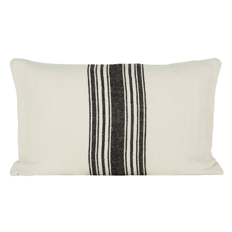 Funda Cojín Lino Amiens Marfil/Negro 40x60 cm