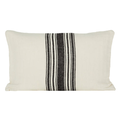 Funda Cojín Lino Amiens Marfil/Negro 40x60 cm