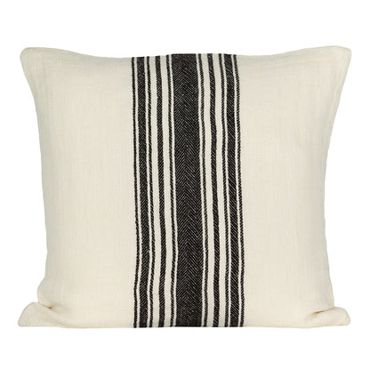 Funda Cojín Lino Amiens Marfil/Negro 50x50 cm