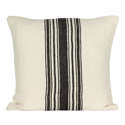 Funda Cojín Lino Amiens Marfil/Negro 65x65 cm