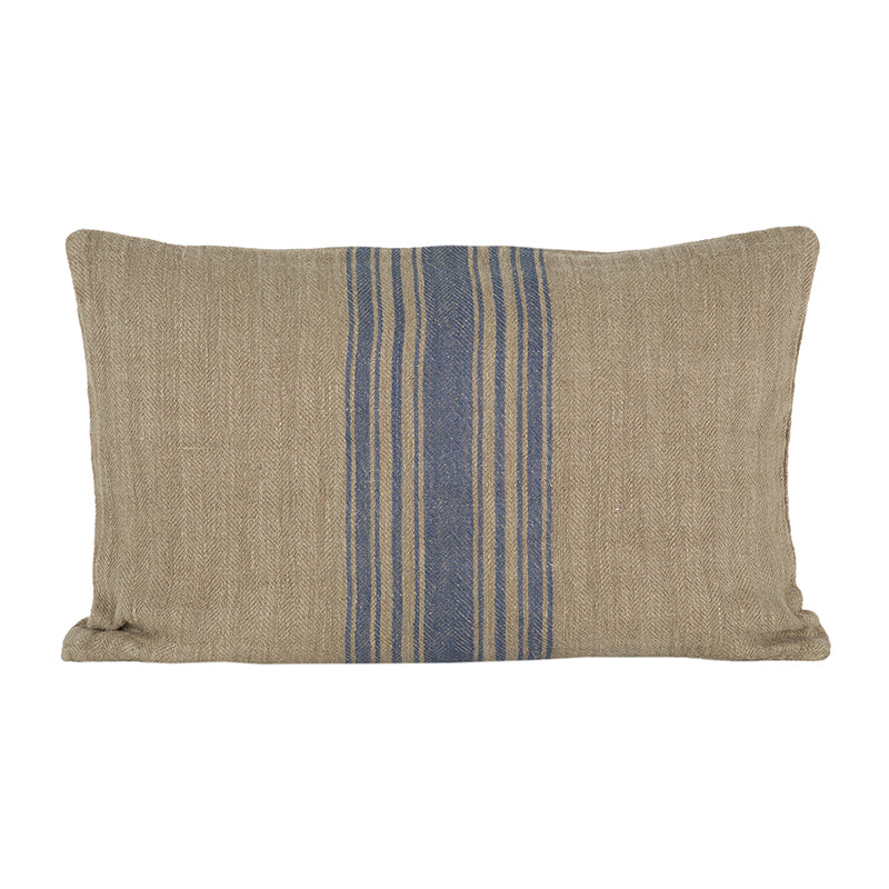 Funda Cojín Lino Amiens Natural/Blue 40x60 cm