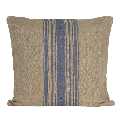 Funda Cojín Lino Amiens Natural/Blue 65x65 cm