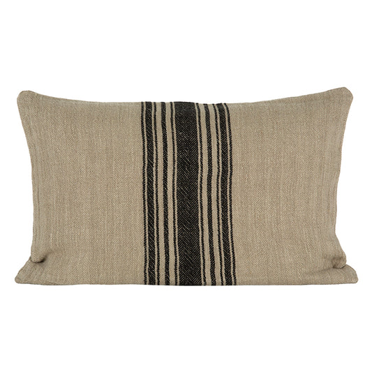 Funda Cojín Lino Amiens Natural/Negro 40x60 cm