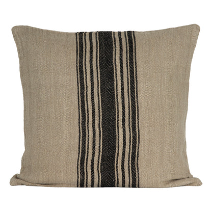 Funda Cojín Lino Amiens Natural/Negro 50x50 cm