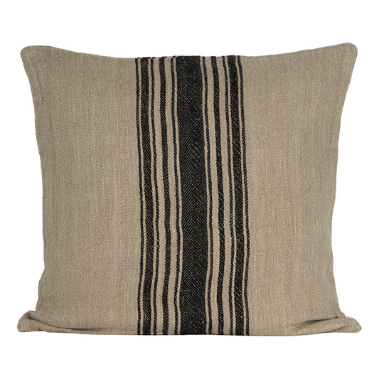Funda Cojín Lino Amiens Natural/Negro 50x50 cm
