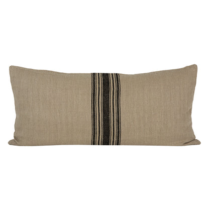 Funda Cojín Lino Amiens Natural/Negro 55x110 cm