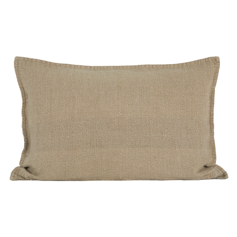 Funda Cojín Lino Cergy Natural/Negro 40x60 cm