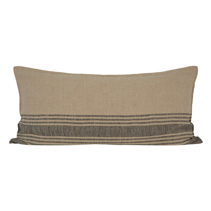 Funda Cojín Lino Cergy Natural/Negro 55x110 cm