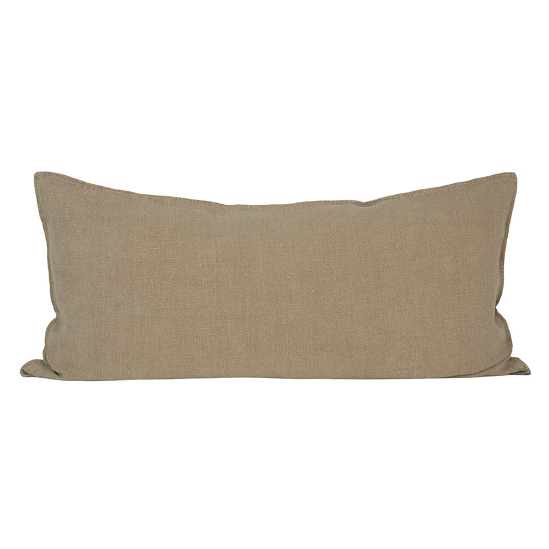 Funda Cojín Lino Cergy Natural/Negro 55x110 cm