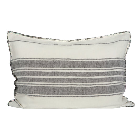 Funda Cojín Lino Córcega Marfil/Natural/Negro 40x60 cm