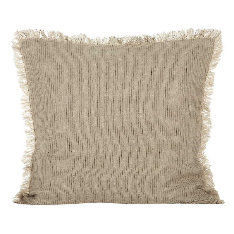 Funda Cojín Lino Dijon Natural/Negro 45x45 cm