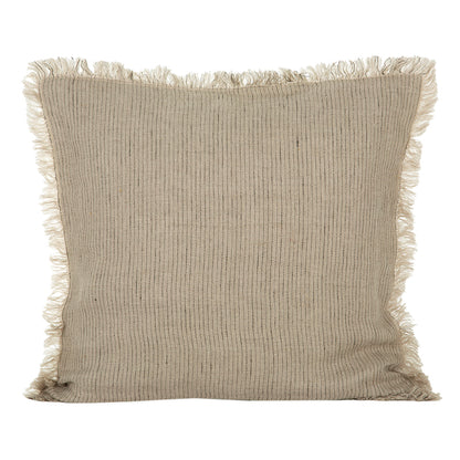 Funda Cojín Lino Dijon Natural/Negro 65x65 cm