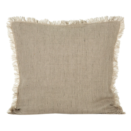 Funda Cojín Lino Dijon Natural/Negro 65x65 cm