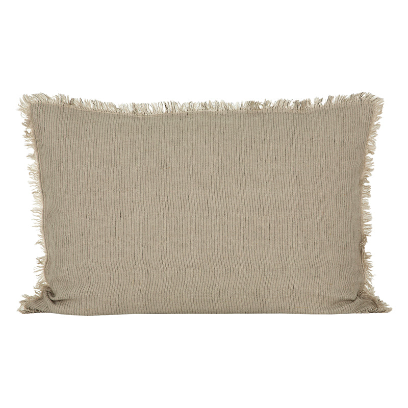 Funda Cojín Lino Dijon Natural/Negro 50x70 cm