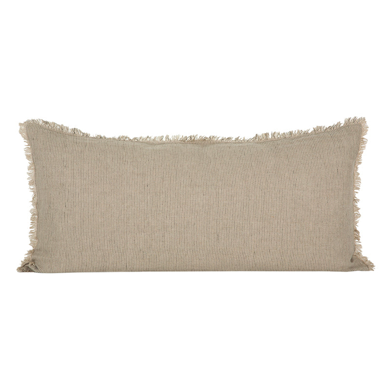 Funda Cojín Lino Dijon Natural/Negro 55x110 cm