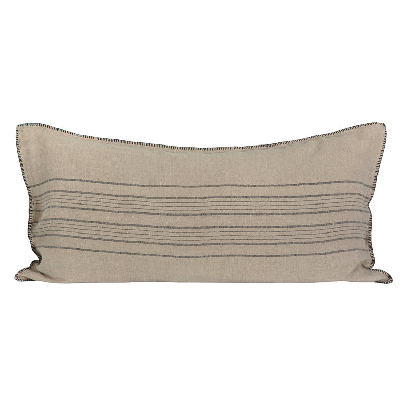 Funda Cojín Grenoble Natural/Negro 55x110 cm