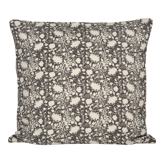 Funda Cojín Lino Nimes Marfil/Negro 65x65 cm
