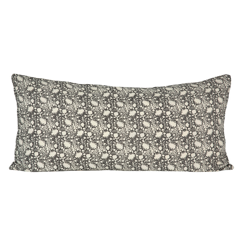 Funda Cojín Lino Nimes Marfil/Negro 55x110 cm