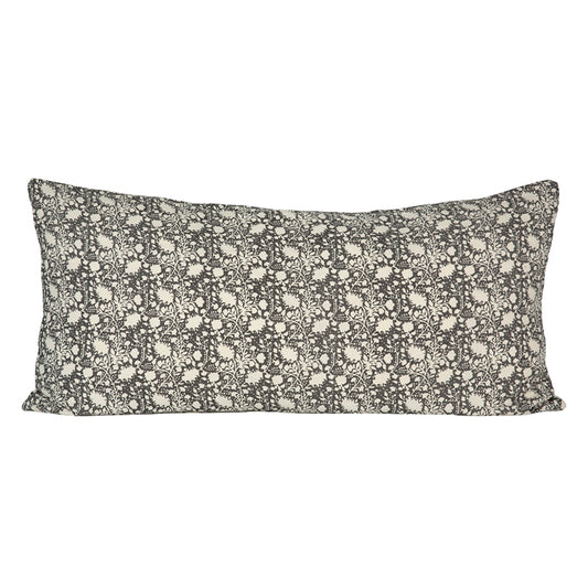 Funda Cojín Lino Nimes Marfil/Negro 55x110 cm