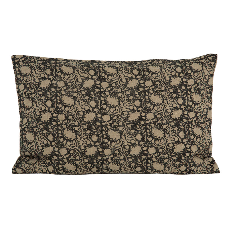 Funda Cojín Lino Nimes Natural/Negro 40x60 cm