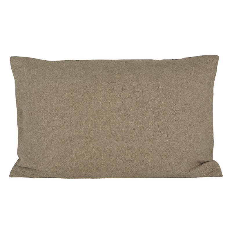 Funda Cojín Lino Nimes Natural/Negro 40x60 cm