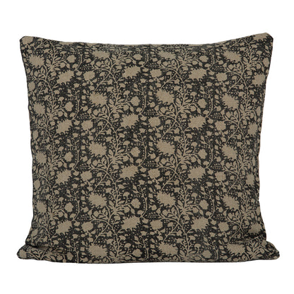 Funda Cojín Lino Nimes Natural/Negro 50x50 cm