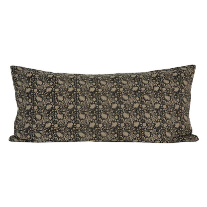 Funda Cojín Lino Nimes Natural/Negro 55x110 cm