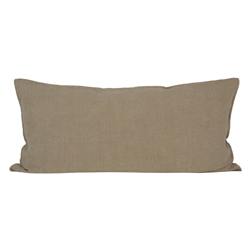 Funda Cojín Lino Nimes Natural/Negro 55x110 cm