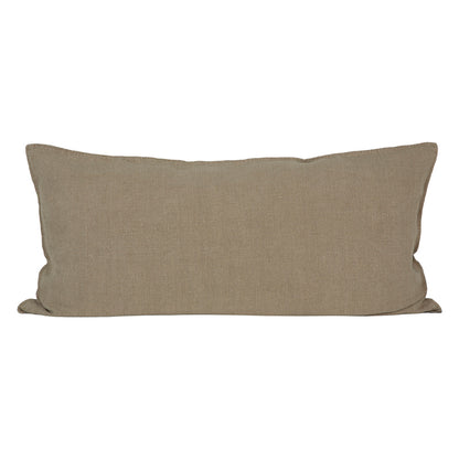Funda Cojín Lino Nimes Natural/Negro 55x110 cm