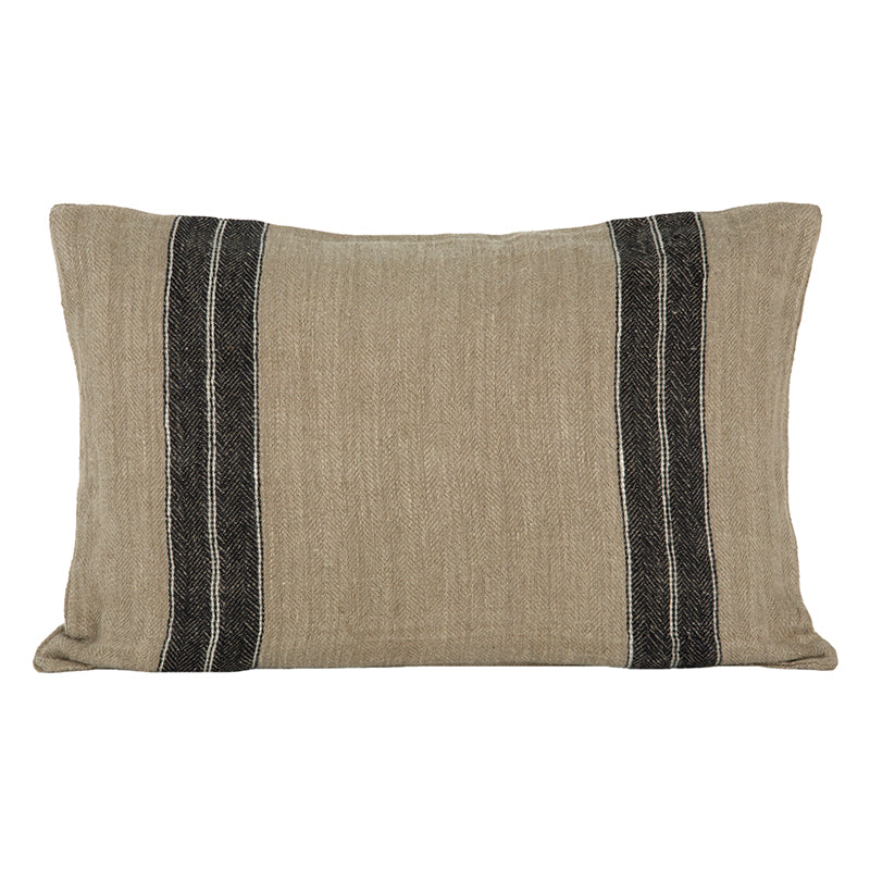 Funda Cojín Lino Sarthe Natural/Blue/Marfil 40x60 cm