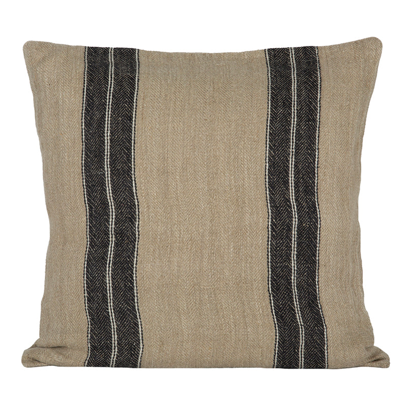 Funda Cojín Lino Sarthe Natural/Blue/Marfil 65x65 cm