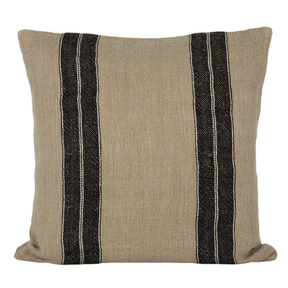 Funda Cojín Lino Sarthe Natural/Negro/Marfil 65x65 cm