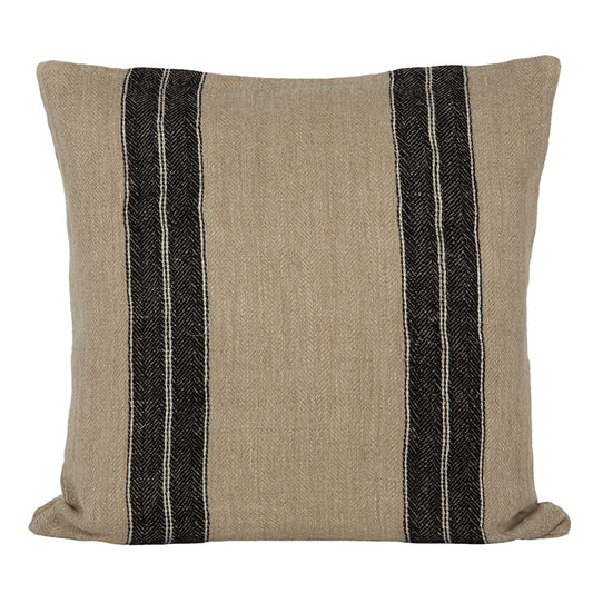 Funda Cojín Lino Sarthe Natural/Negro/Marfil 65x65 cm