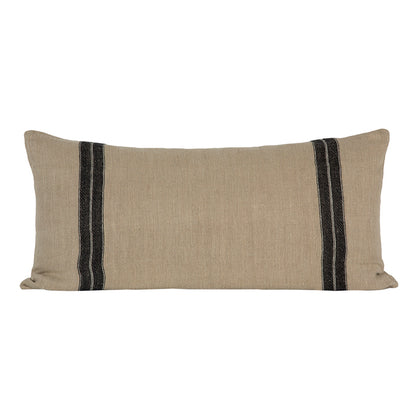 Funda Cojín Lino Sarthe Natural/Negro/Marfil 55x110 cm