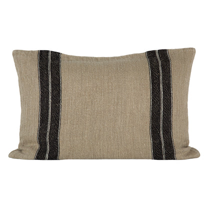 Funda Cojín Lino Sarthe Natural/Negro/Marfil 40x60 cm