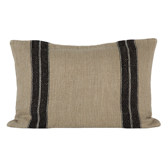 Funda Cojín Lino Sarthe Natural/Negro/Marfil 40x60 cm