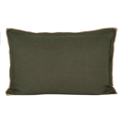 Funda Cojín Lino Seoni Kaki 40x60 cm