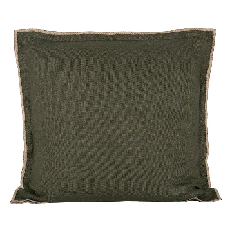Funda Cojín Lino Seoni Kaki 45x45 cm