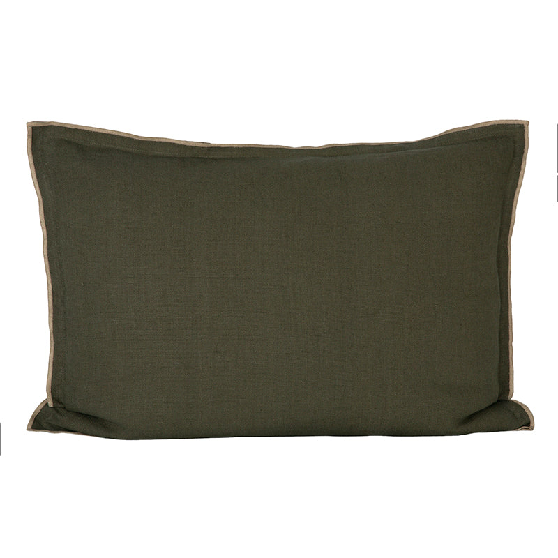 Funda Cojín Lino Seoni Kaki 50x70 cm