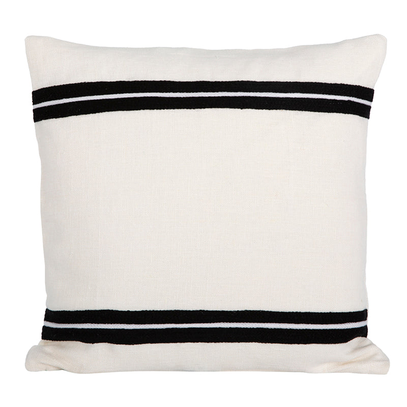 Funda Cojín Lino Bordado Skagen Blanc 45x45 cm