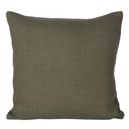 Funda Cojín Lino Bordado Skagen Kaki 45x45 cm