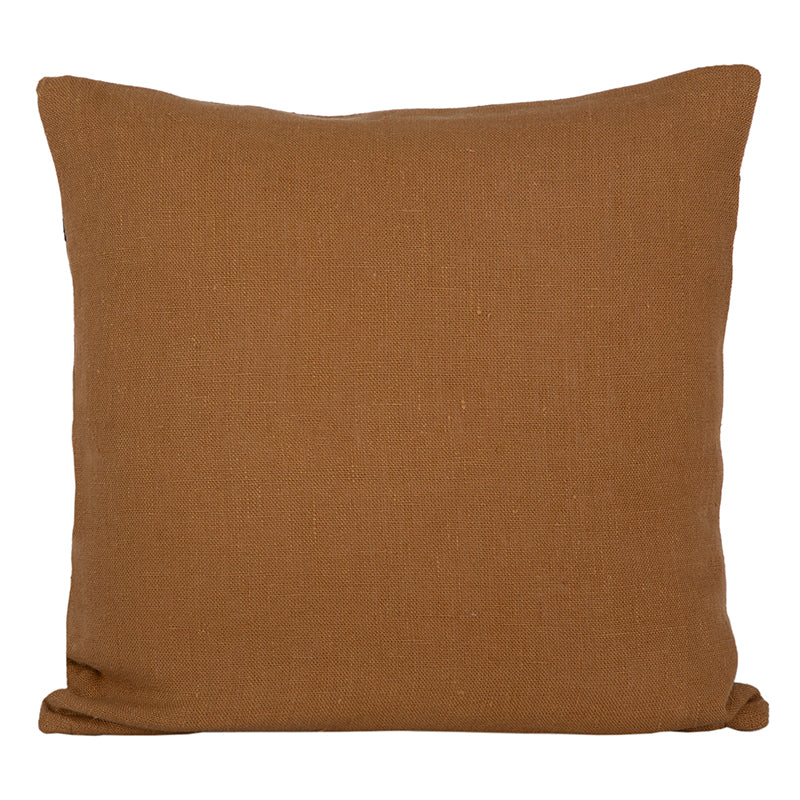 Funda Cojín Lino Bordado Skagen Tabac 45x45 cm