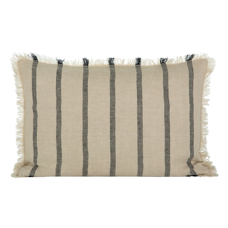 Funda Cojín Lino Somme Natural/Negro 40x60 cm
