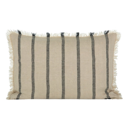 Funda Cojín Lino Somme Natural/Negro 40x60 cm