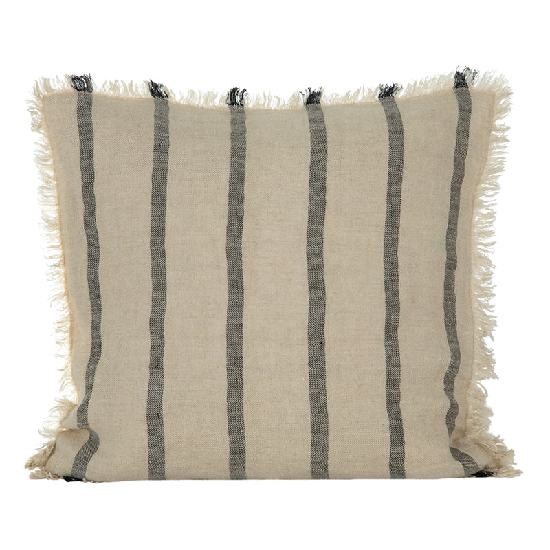 Funda Cojín Lino Somme Natural/Negro 45x45 cm