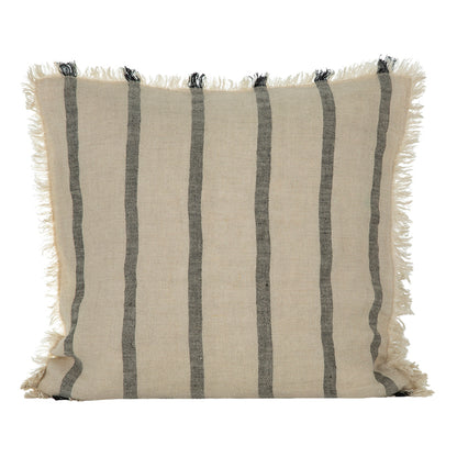 Funda Cojín Lino Somme Natural/Negro 65x65 cm