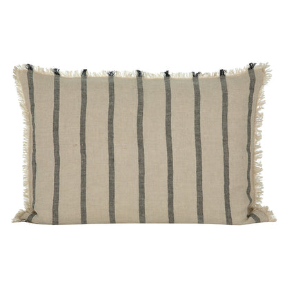 Funda Cojín Lino Somme Natural/Negro 50x70 cm