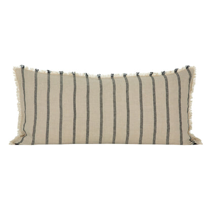 Funda Cojín Lino Somme Natural/Negro 55x110 cm