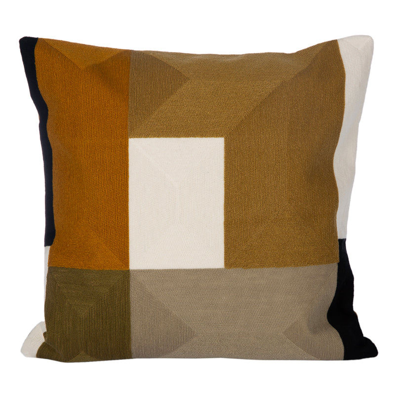 Funda Cojín Algodón Bordado Tamba Gold 45x45 cm