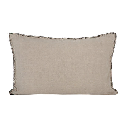 Funda Cojín Lino Aube Natural/Negro 40x60 cm